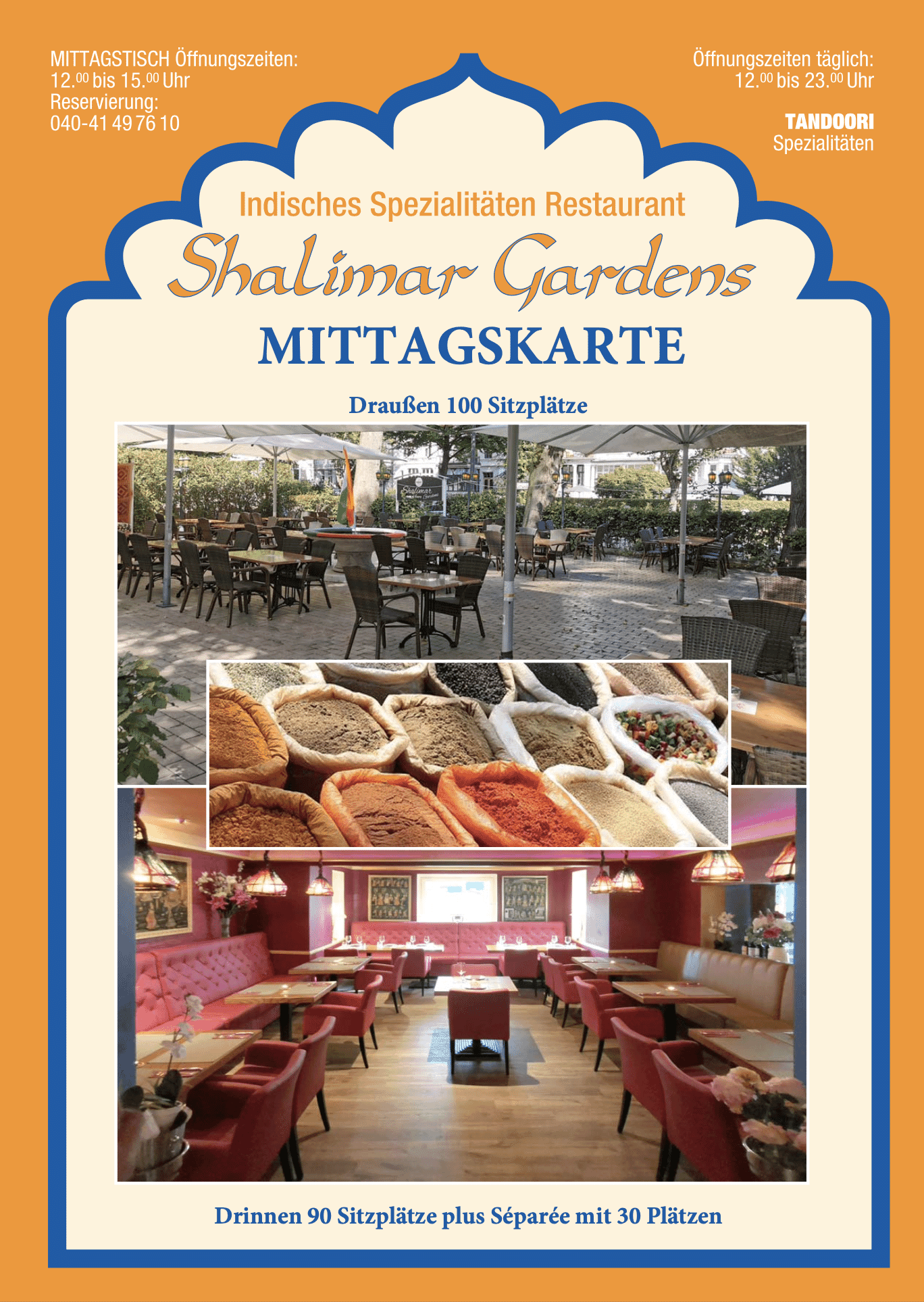 Mittagskarte Shalimar Gardens